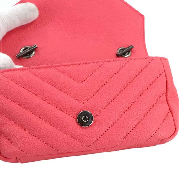 Saint Laurent Baby Chai Chain Shoulder Bag in Pink Leather (399289) - Picture 7 of 10